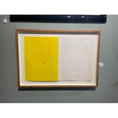 428 - David Hockney (British, b. 1937)Stanley Life Size by his Master1995Pencil and ink on paperSigned and... 