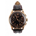Cyclar, circa 1960sA Chronograph Suisse 18k pink gold men's wristwatch ...