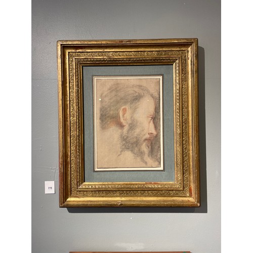 316 - Attributed to Federico Barocci (Italian, c. 1535-1612)Head study of ChristCharcoal and red chalk on ... 