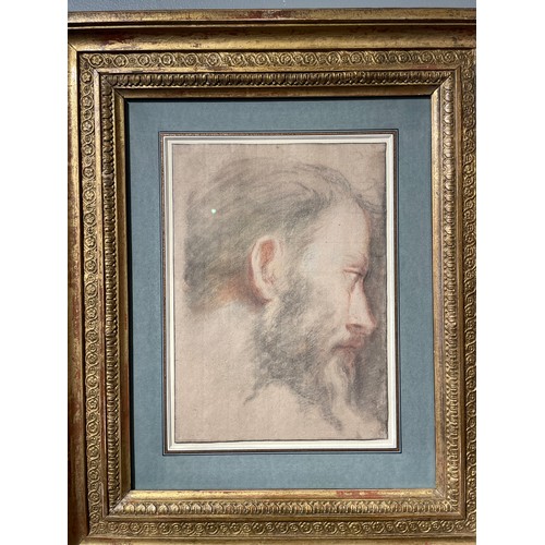 316 - Attributed to Federico Barocci (Italian, c. 1535-1612)Head study of ChristCharcoal and red chalk on ... 