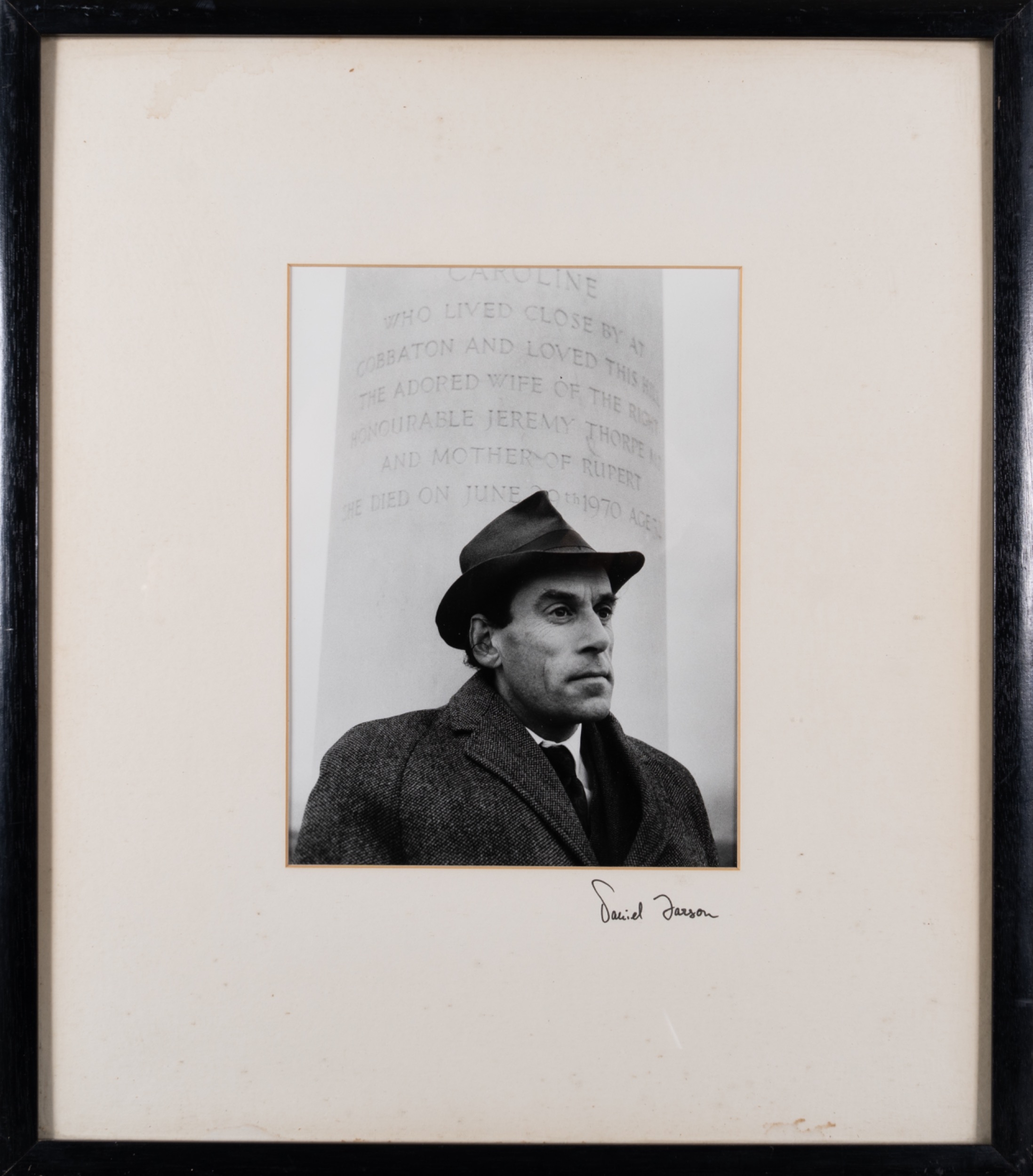 Daniel Farson (British, 1927-1997)Jeremy ThorpePhotographSigned in pen ...