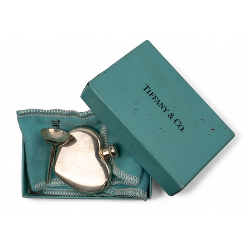 35 - Tiffany & Co, A silver heart-shaped scent bottle and funnelIn its original box and pouch.Approx.... 