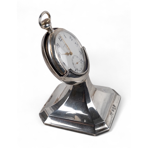 54 - Zenith & CoA silver pocket watch. The white dial with black numerals, gilt hands, and subsidiary... 