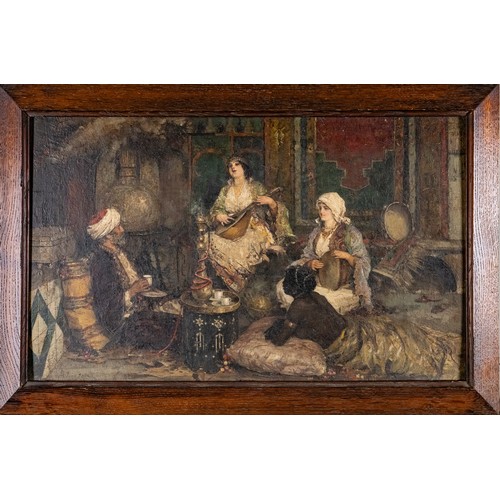 421 - Gabriel Roda (Spanish, 1865-1919)In the HaremOil on panelSigned lower left, 'G. Puig Roda'Exhibited:... 