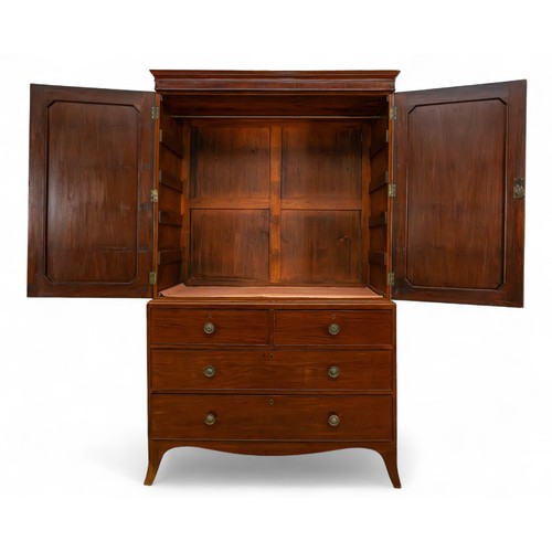 A mahogany linen pressThis linen press was purchased by Baroness ...