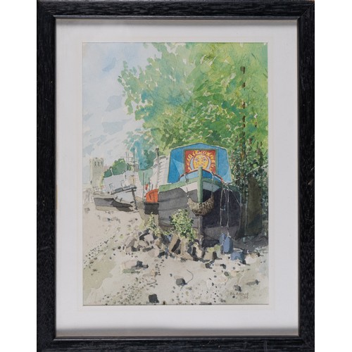 802 - Brian Lemesle Adams (British, 1923-2011)A houseboatWatercolour on paper&nbsp;Signed and dated lower ... 