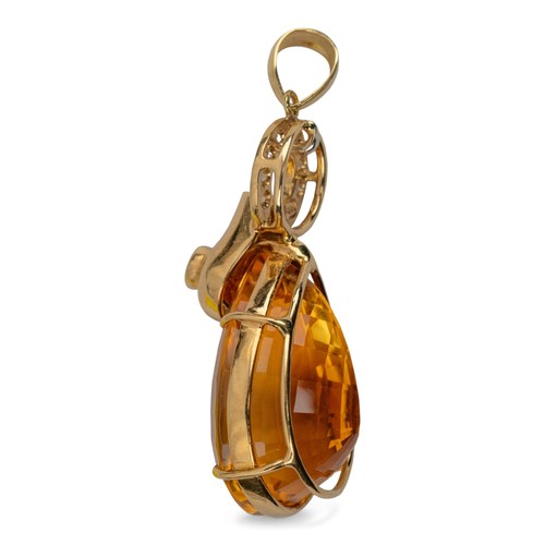 1 - Continental1990s&nbsp;A citrine and diamond pendantThe pear-shaped mixed-cut citrine of bright Madei... 