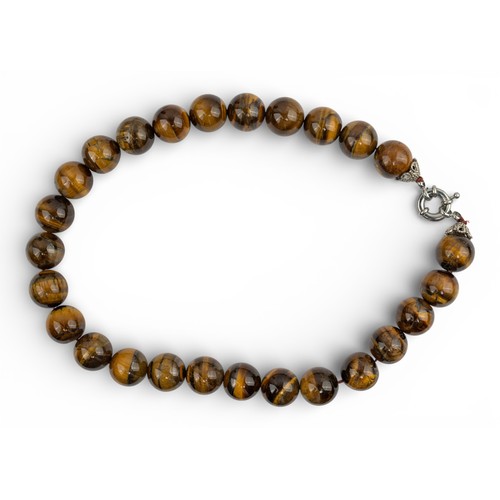 30 - ContinentalTwo gem set bead necklaces[a] A designer faceted bead necklace, with pav&eacute; set blac... 