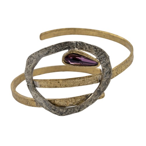 53 - A pair of Valentino gilt-metal pendant earrings and silver and gold-coloured metal bangles