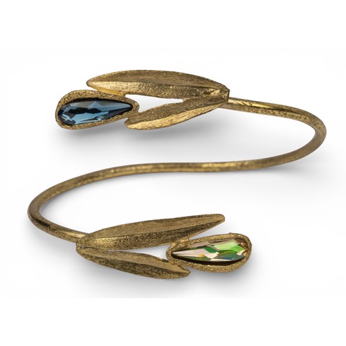 53 - A pair of Valentino gilt-metal pendant earrings and silver and gold-coloured metal bangles