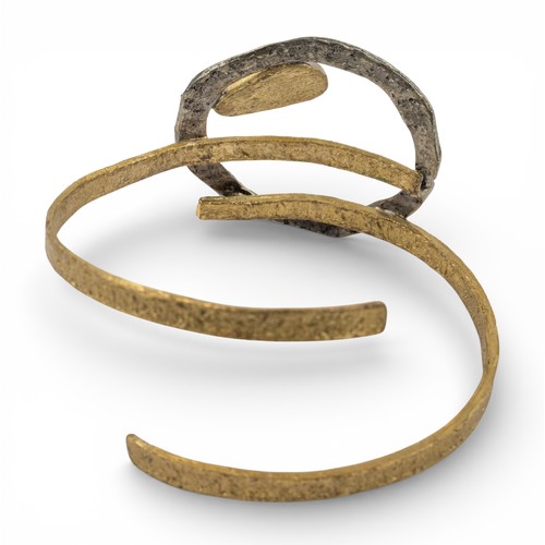 53 - A pair of Valentino gilt-metal pendant earrings and silver and gold-coloured metal bangles
