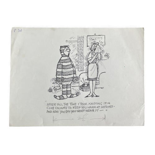A group of cartoons To include:[a] 16 original cartoons by Leslie 'Styx ...