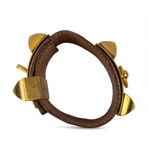 52 - Herm&egrave;s, Paris, A leather and gilt metal collier de chien, 1980sSigned.