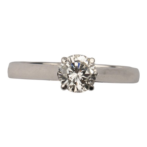 60 - A brilliant-cut diamond single-stone ring, mounted in 18k white gold.The diamond weighing 0.55 cts.F... 