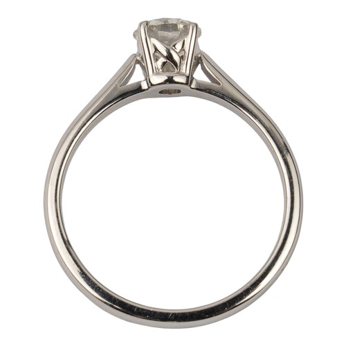 60 - A brilliant-cut diamond single-stone ring, mounted in 18k white gold.The diamond weighing 0.55 cts.F... 