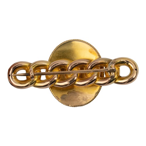 93 - Victorian, Essex crystal broochThe oval cabochon crystal painted with the head and shoulders of a wh... 