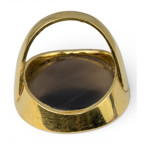 96 - 17th centuryA large agate cameo of a young manSet in a modern 18k gold setting. The cameo measuring ... 