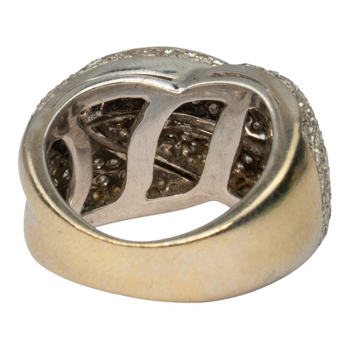 99 - An 18k white gold and diamond dress ringThe pave-set ring set throughout with brilliant-cut diamonds... 