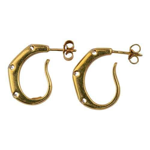 100 - Mappin & WebbA pair of 18k gold channel-set diamond hoop earrings.Total weight: Approx. 10 g.... 