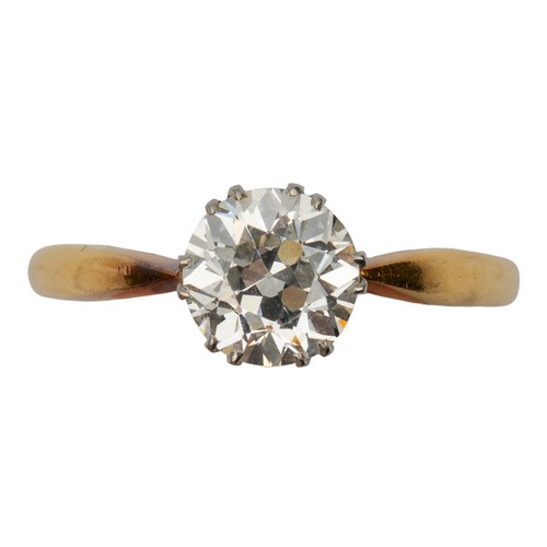106 - A fine old-cut diamond ring, circa 1910The old brilliant-cut diamond weighing approx. 2.30 cts. Esti... 