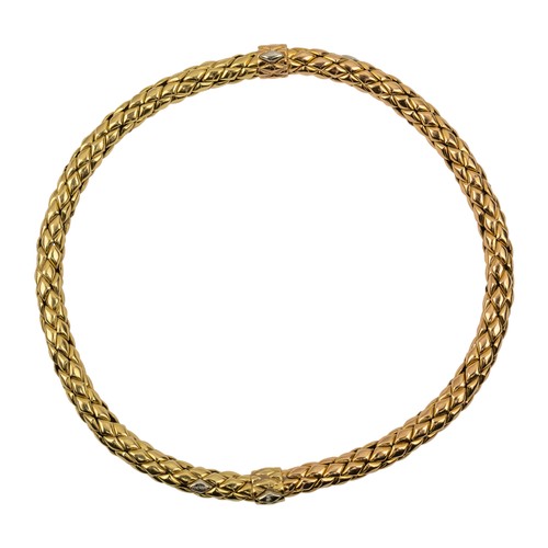 113 - Contemporary, ItalianA Chimento two-coloured 18k gold necklace/bracelets, of flexible snake-link for... 