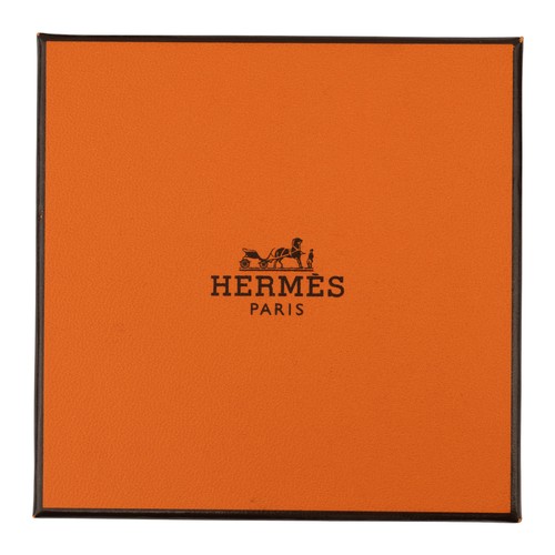 143 - Herm&egrave;s, A blue leather H braceletTogether with a pair of Herm&egrave;s black leather glovesTh... 