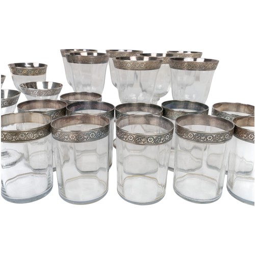 165 - A group of fifty-one silver mounted glasses