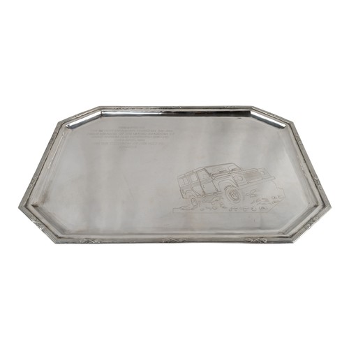 172 - A group of silver-plated items having belonged to Baroness Margaret ThatcherIncluding a tray commemo... 