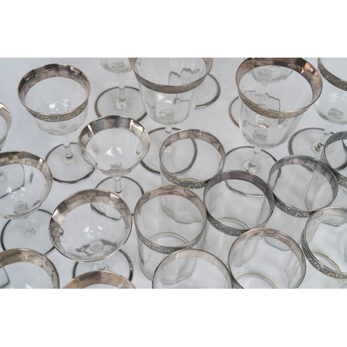 165 - A group of fifty-one silver mounted glasses