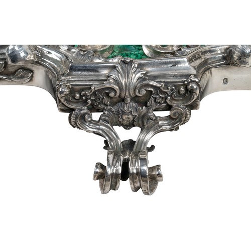 174 - An important Italian silver, silver-gilt and malachite centrepieceRome, circa 1720, Attributed to Gi... 