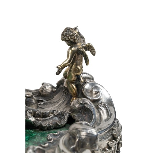 174 - An important Italian silver, silver-gilt and malachite centrepieceRome, circa 1720, Attributed to Gi... 