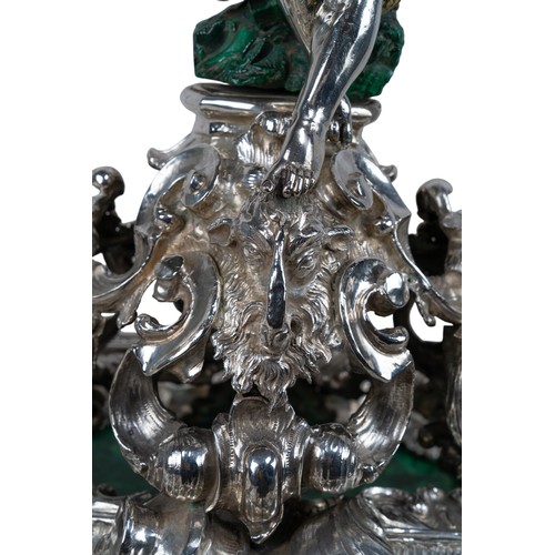 174 - An important Italian silver, silver-gilt and malachite centrepieceRome, circa 1720, Attributed to Gi... 
