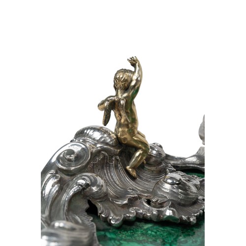 174 - An important Italian silver, silver-gilt and malachite centrepieceRome, circa 1720, Attributed to Gi... 
