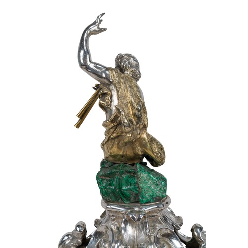 174 - An important Italian silver, silver-gilt and malachite centrepieceRome, circa 1720, Attributed to Gi... 