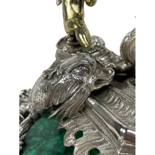 174 - An important Italian silver, silver-gilt and malachite centrepieceRome, circa 1720, Attributed to Gi... 