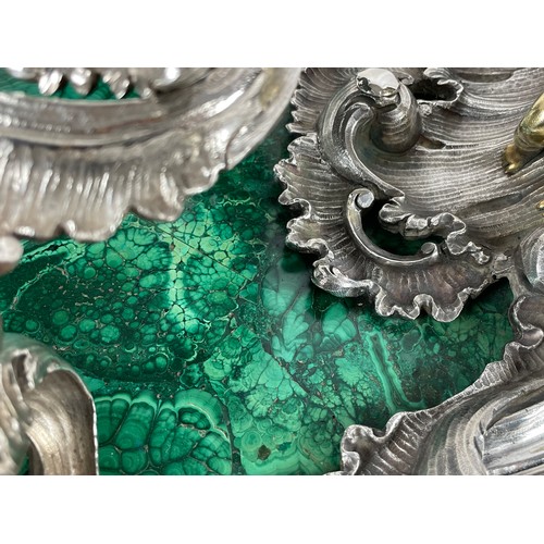 174 - An important Italian silver, silver-gilt and malachite centrepieceRome, circa 1720, Attributed to Gi... 