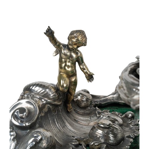 174 - An important Italian silver, silver-gilt and malachite centrepieceRome, circa 1720, Attributed to Gi... 