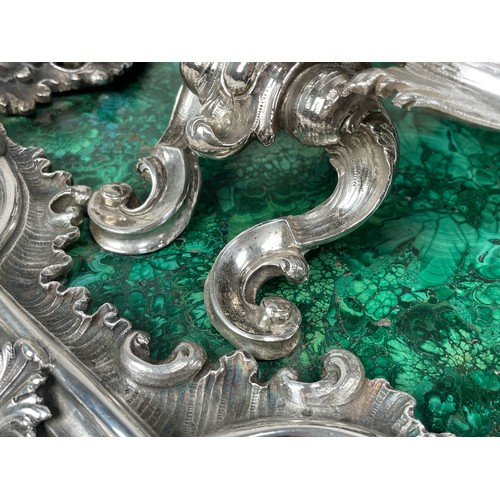 174 - An important Italian silver, silver-gilt and malachite centrepieceRome, circa 1720, Attributed to Gi... 