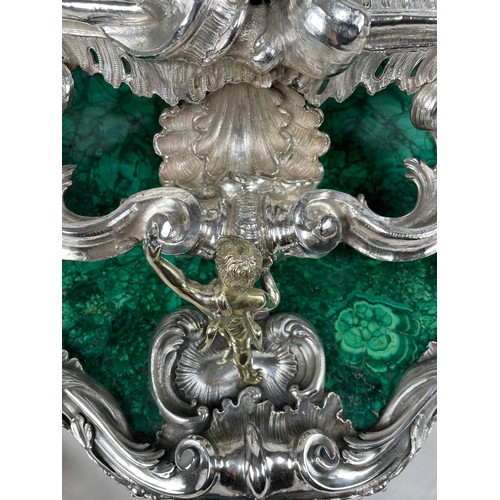174 - An important Italian silver, silver-gilt and malachite centrepieceRome, circa 1720, Attributed to Gi... 