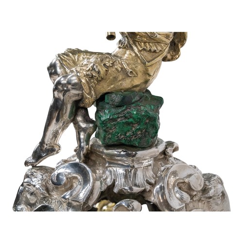 174 - An important Italian silver, silver-gilt and malachite centrepieceRome, circa 1720, Attributed to Gi... 