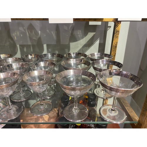 165 - A group of fifty-one silver mounted glasses