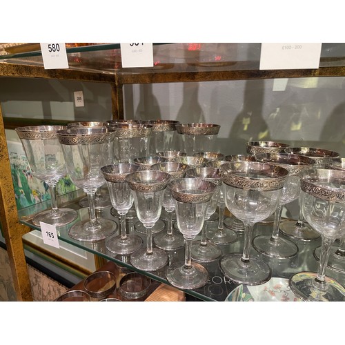 165 - A group of fifty-one silver mounted glasses
