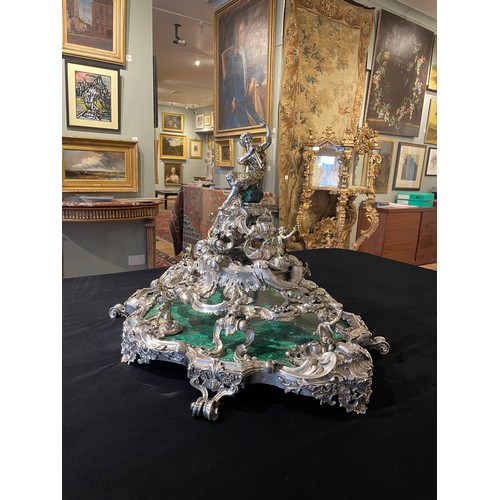 174 - An important Italian silver, silver-gilt and malachite centrepieceRome, circa 1720, Attributed to Gi... 