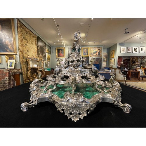 174 - An important Italian silver, silver-gilt and malachite centrepieceRome, circa 1720, Attributed to Gi... 