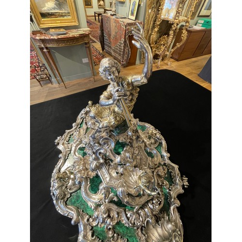 174 - An important Italian silver, silver-gilt and malachite centrepieceRome, circa 1720, Attributed to Gi... 