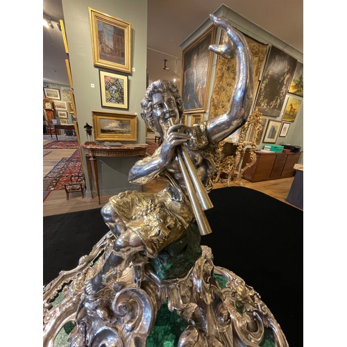 174 - An important Italian silver, silver-gilt and malachite centrepieceRome, circa 1720, Attributed to Gi... 