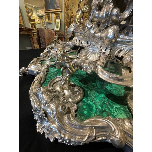 174 - An important Italian silver, silver-gilt and malachite centrepieceRome, circa 1720, Attributed to Gi... 