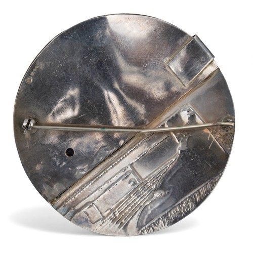 11 - Barbara BertagnolliA Secessionist-style brooch. The Sphere with abstract gold and silver decoration,... 