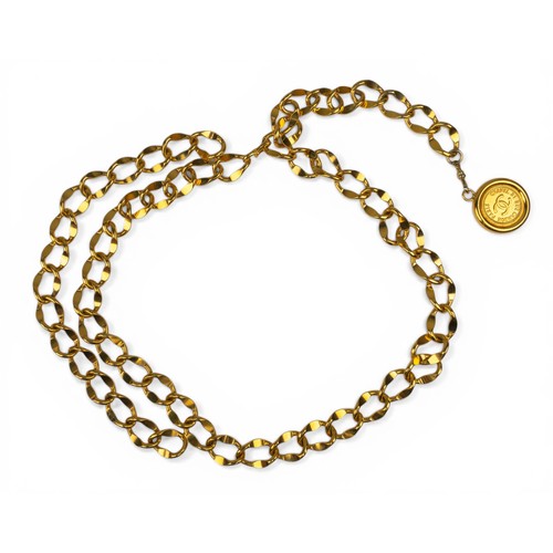 ChanelA CC gilt metal curb-link belt. With a Chanel, Paris ...