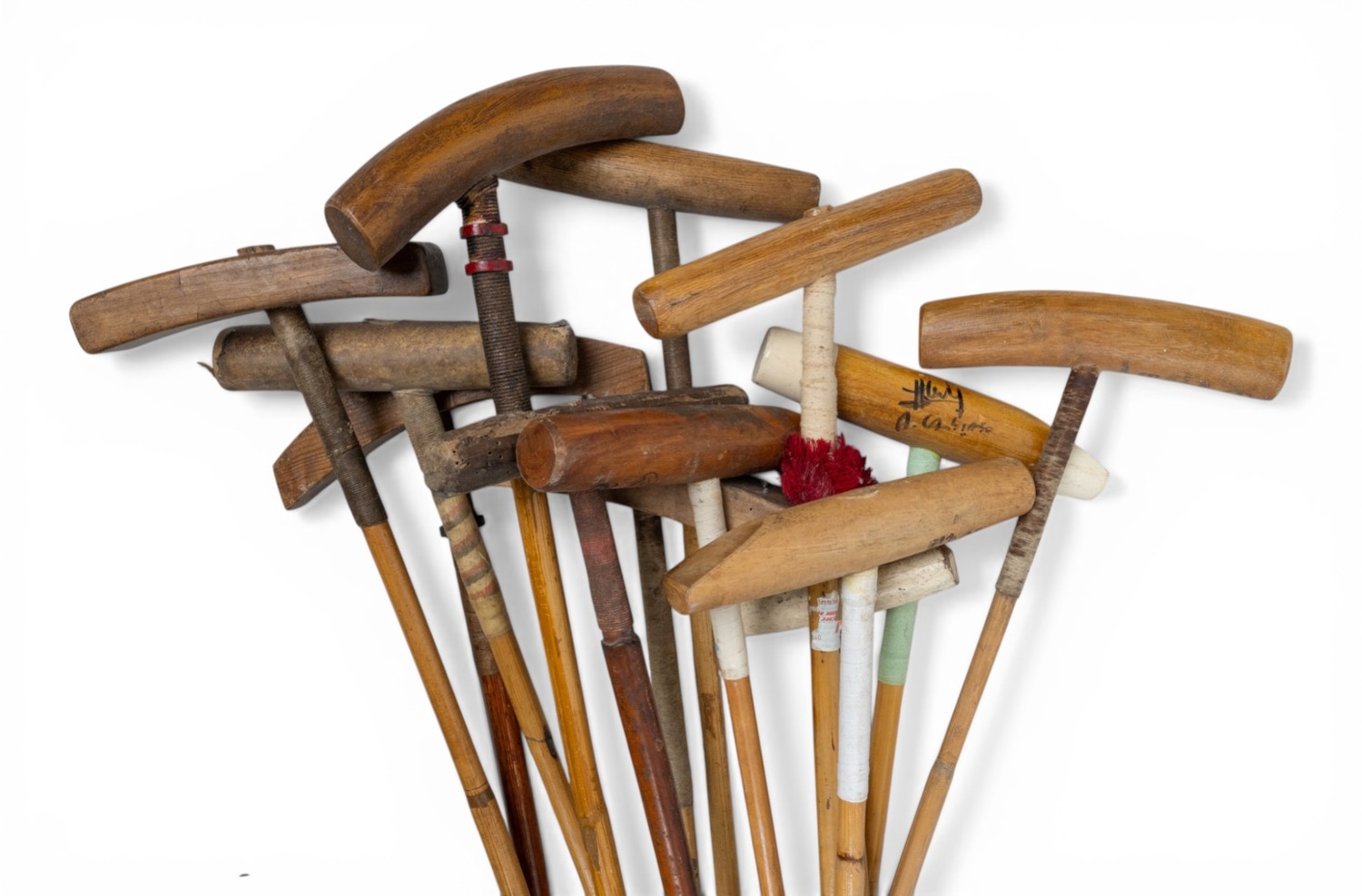 A large collection of polo mallets, including short sticks Provenance ...